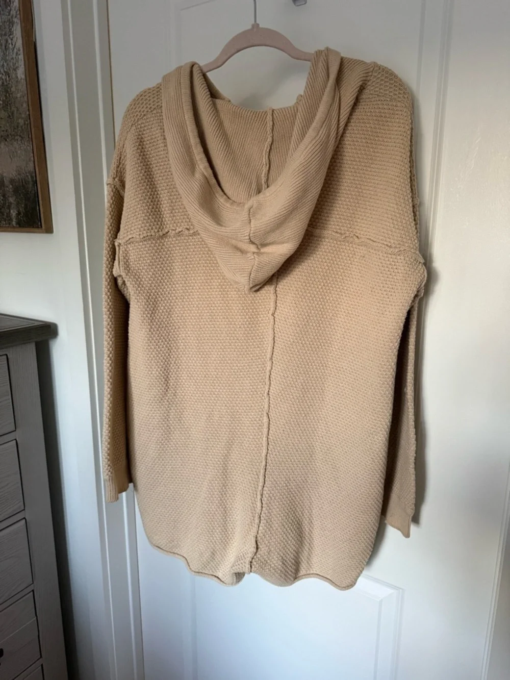 Free People Cream Knit Hooded Romper